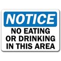 Signmission Safety Sign, 14 in Height, Plastic, 10 in Length, No Eating 1 NS-No Eating 1